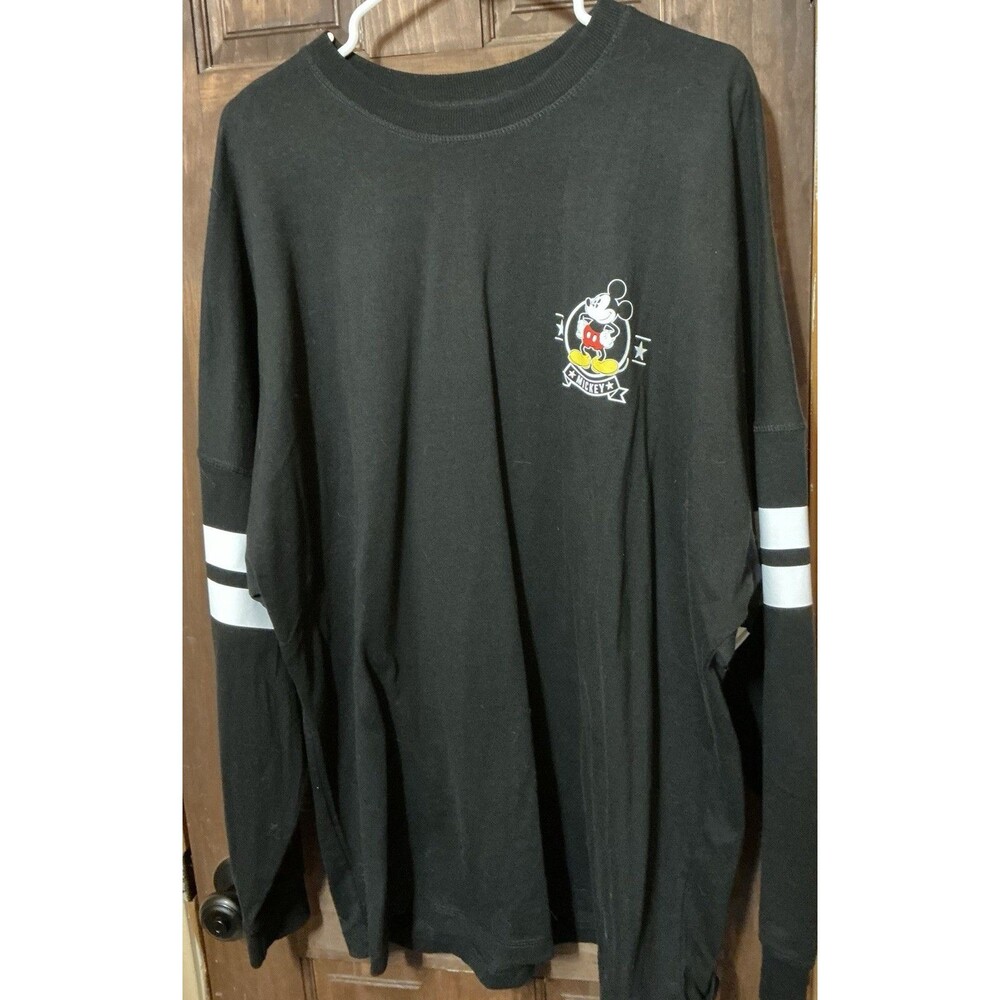 DISNEY Mickey Mouse 100% Cotton Black Gameday Sweatshirt Jersey Size XL (16/18)